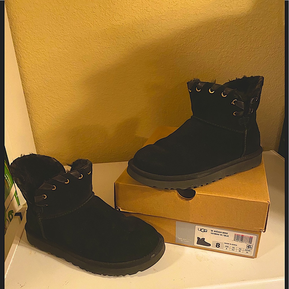 Ugg Aidah Black Mini Boots